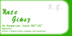 mate gipsz business card